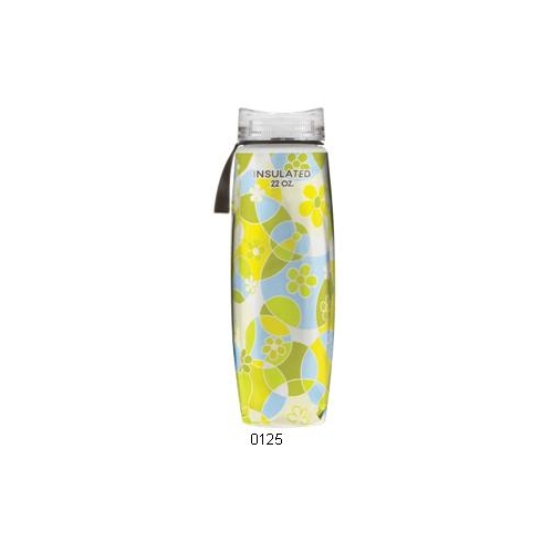 BOTTLE - Polar ERGO Insulated Water Bottle 650ml/22 oz, Classic Valve, CIRCLES & FLOWERS