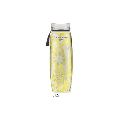 BOTTLE - Polar ERGO Insulated Water Bottle 650ml/22 oz, Classic Valve, SILVER & GOLD