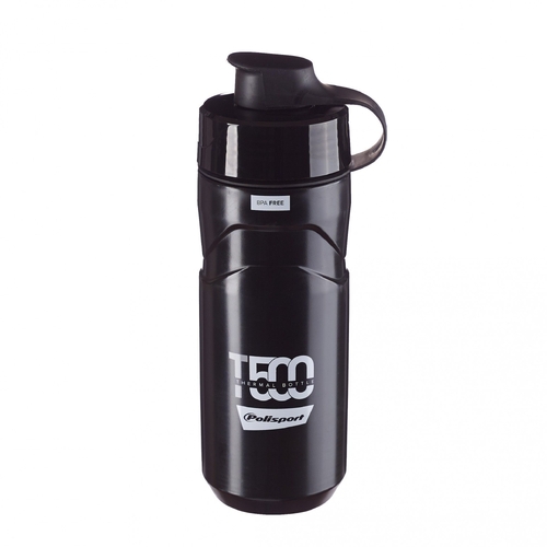 WATER BOTTLE  "convertable THERMAL Bottle 500/650ml" high tech",  Screw-On Cap,  -   BLACK/GREY