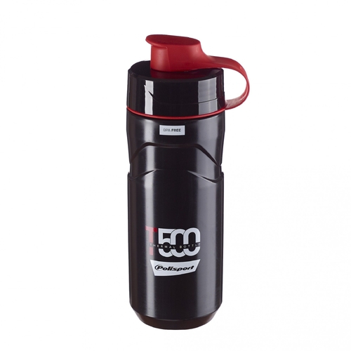 WATER BOTTLE  "convertable THERMAL Bottle 500/650ml" high tech",  Screw-On Cap,  -   BLACK/RED