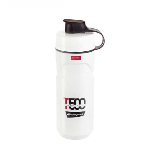 WATER BOTTLE  "convertable THERMAL Bottle 500/650ml" high tech",  Screw-On Cap,  -  WHITE/RED