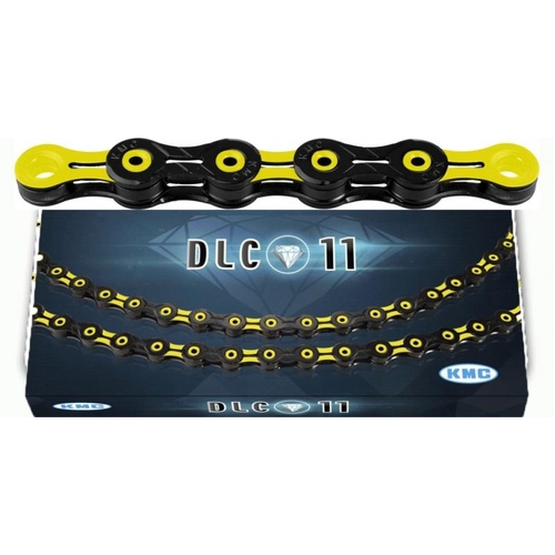 CHAIN - 11 Speed - KMC DLC11 - 116L - YELLOW/BLACK - DLC Diamond Hard - X-Superlight - w/Connect Link