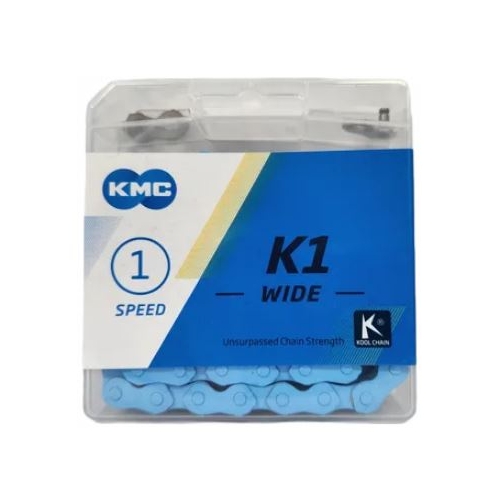 CHAIN - Single Speed - KMC K1 - 112L - BLUE - w/Connect Link