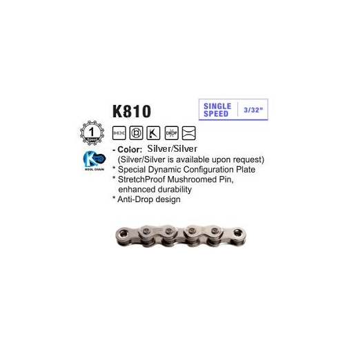 CHAIN - Single Speed - KMC K1 - 112L - SILVER - w/Connect Link