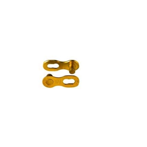 LINK - Connecting Links for 10 Speed, KMC, Ti - N GOLD, 2pcs/MF Card, re-usable. 6mm pin length
