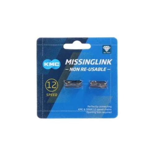  Connecting Link for 12 Speed, NON Re-Usable, KMC, Card of 2, SILVER