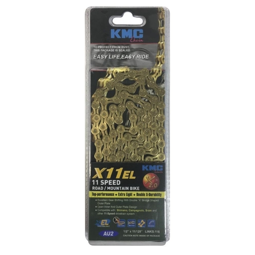 CHAIN - 11 Speed - KMC X11EL - 118L - Ti-N GOLD - X-Series - w/Connect Link