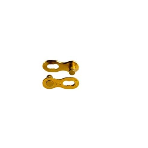 LINK - Connecting Link for 9 Speed, KMC, Card of 2 for 1/2" x 11/128" chain, CL-556R-TI, Ti GOLD.