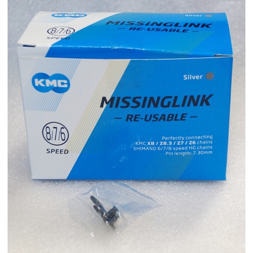 LINK - Connecting Link for 6,7,8 Speed, KMC, SILVER 40pcs for WORKSHOP