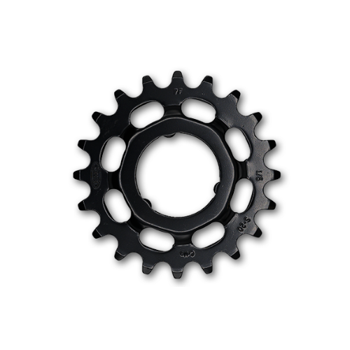 Sprocket R Shimano, ,Cr-Mo,   1/2 x 1/8" x 20T, black, for E-Bike. Quality KMC product - Works with Coaster & Internal gear hubs