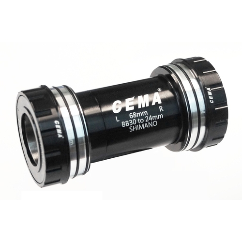 Bottom Bracket CEMA, Ceramic Hybrid, Interlock Adaptor, BB30 to 24mm interlock W:68/73 x OD:42, 24/24 for SHIMANO/FSA, Mod.SRC-BT-BB3024B