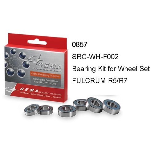Ceramic Bearing Kit for wheel set, Fulcrum R5/R7. Mod.SRC-WH-F002, 5S-6901LLB x 2, 5S-6001LLB x 4, Quality Cema product