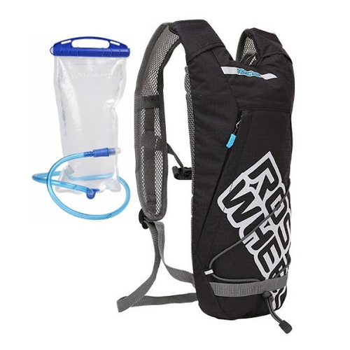 ROSWHEEL Hydration backpack, ultra liteweight black, with 2L Non-Toxic PEVA bladder
