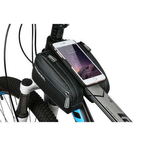 ROSWHEEL Top Bar Double Bag with Silicon Phone Holder (16.5 x 9.5 x 4cm each side)