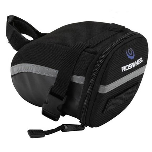 SAHOO  Saddle bag, velcro and clip strap, 600D, 15x7.5x5cm, Black