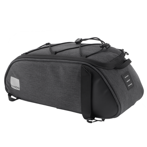 SAHOO  Rack Top Bag, 7L, Main pocket, 2 side zippered pockets, water bottle pocket, L39/W15/H17cm ,velcro attach, Black, 600D Nylon