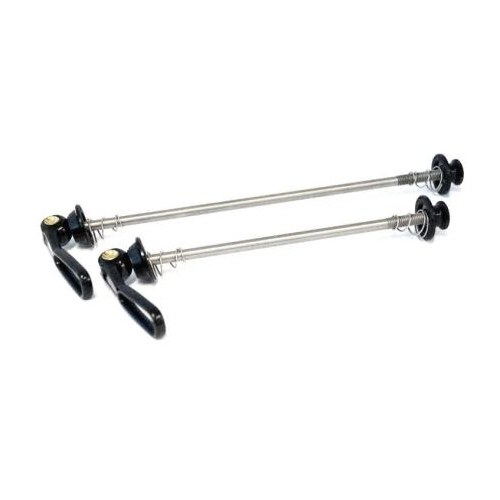SKEWER SET - FOR ROAD BIKES, Front and Rear Titanium QR Skewer Set, Alloy Lever, Black (SUPER LIGHT)