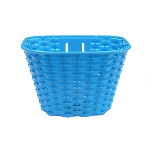 BASKET - Plastic, Front, For 16-20" Bikes, With Bracket & Fiiting Set, L 26cm x W 17cm x H 16cm, Blue