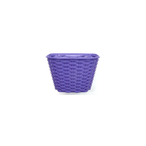 BASKET - Plastic, Front, For 16-20" Bikes, With Bracket & Fiiting Set, L 26cm x W 17cm x H 16cm, Purple