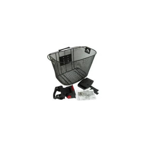 Basket - Front Mesh with Adjustable Bracket 25 x 34 x 25cm Black