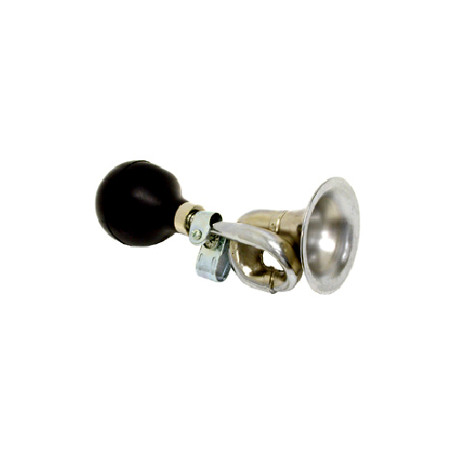 AIR HORN - Bugle Type, Bike Lane, Silver With Black Rubber Bulb