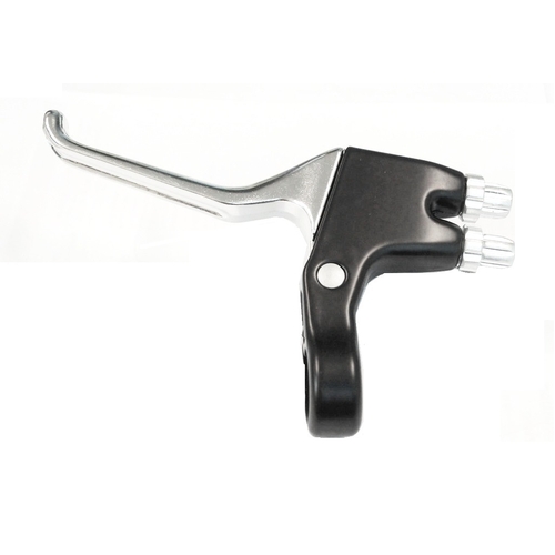 BRAKE LEVER - Dual Cable Left Hand Brake Lever, Alloy, Dual Type, BLACK/SILVER (Sold Individually)