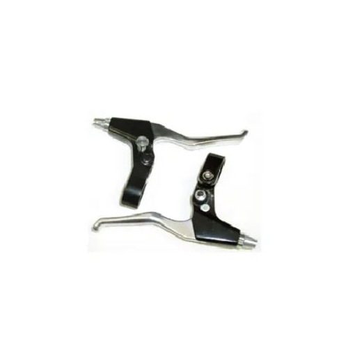 BRAKE LEVER - Alloy V-Brake Levers, With Lock Device, BLACK/SILVER (Sold In Pairs)