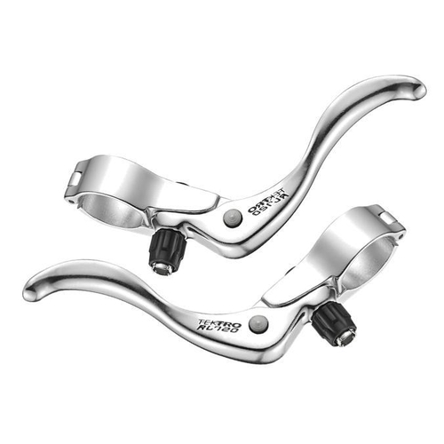 BRAKE LEVER - Inline Brake Lever, 26mm Clamp, For Road & Cyclo X Bikes, Alloy, Hinged, SILVER (Sold In Pairs, Boxed Packaging)