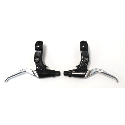 BRAKE LEVERS- U Brake Levers, Alloy, For U Brake, BLACK/SILVER (Sold In Pairs) for 16-20" bikes
