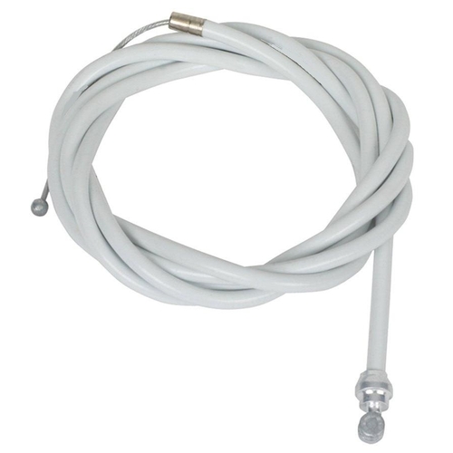 BRAKE CABLE -Inner & Outer, Rear, UNIVERSAL,  70" x 75" , extra long, w/2P liner WHITE colour 1.6mm galv. 7x6+6x10nipples