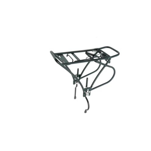 CARRIER - Rear Carrier, Adjustable For 26-29er Bikes, For Disc Brakes, With Spring Bow, Fittings 15cm Long, Alloy, BLACK