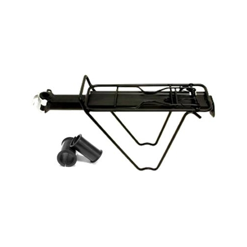 CARRIER - Rear Carrier, w/spring clamp, Seat Post Mounted, QR, Alloy, Includes Rubber Shims, BLACK (5kg Load Limit)