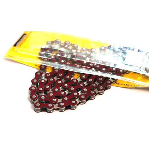 CHAIN  1/2 x 1/8 x 112L, Single Speed, Nickel, RED (YBN S-410)