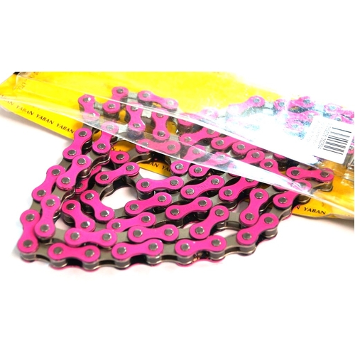 CHAIN  1/2 x 1/8 x 112L, Single Speed, Nickel, PINK (YBN S-410)