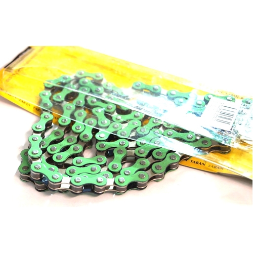 CHAIN  1/2 x 1/8 x 112L, Single Speed, Nickel, GREEN (YBN S-410)