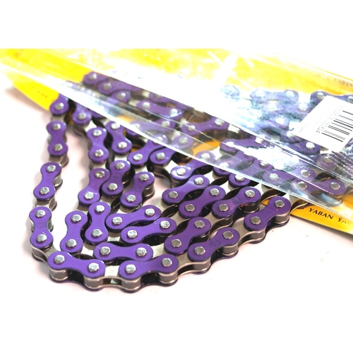 CHAIN  1/2 x 1/8 x 112L, Single Speed, Nickel, PURPLE (YBN S-410)