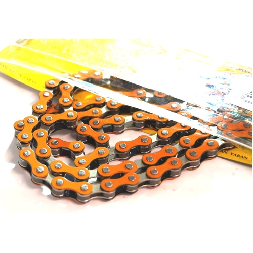 CHAIN  1/2 x 1/8 x 112L, Single Speed, Nickel, ORANGE (YBN S-410)