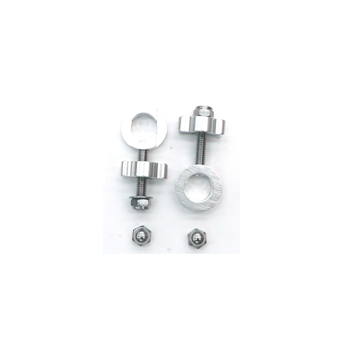 CHAIN ADJUSTER - For 14mm Axle, SILVER (Sold in Pairs)