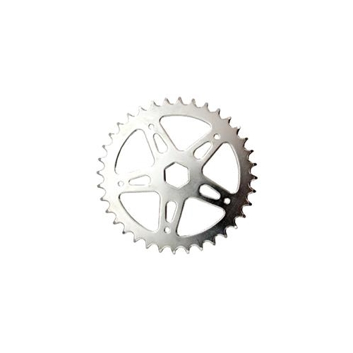CHAIN RING  1/2 x 1/8 x 36T, for OPC 16" Bikes, with 21mm HEXAGON Hole to fit small BB, Steel,  SILVER