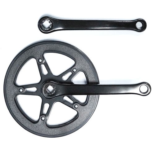 CHAINWHEEL SET  170mm x 3/32  x 40T, Steel with Double Plastic Guard, Diamond Taper  BLACK