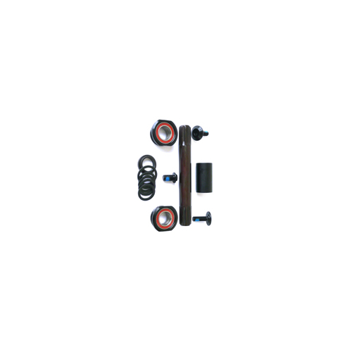 BOTTOM BRACKET SET - 8T - 19mm Interface, Euro Type, Cro-mo Spindle, Sealed Bearings, Set of 10 Pieces, BLACK