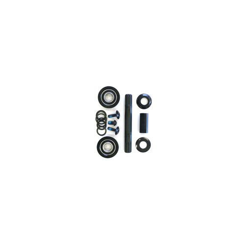 BOTTOM BRACKET SET - 8T - 19mm Interface, American Type, Cro-mo Spindle, Sealed Bearings, Set of 10 Pieces, BLACK