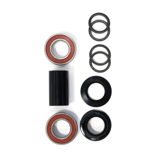BOTTOM BRACKET SET - For 22mm, Mid Type, Does NOT Include Spindle, With Sealed Bearings, Set of 9 Pieces, BLACK