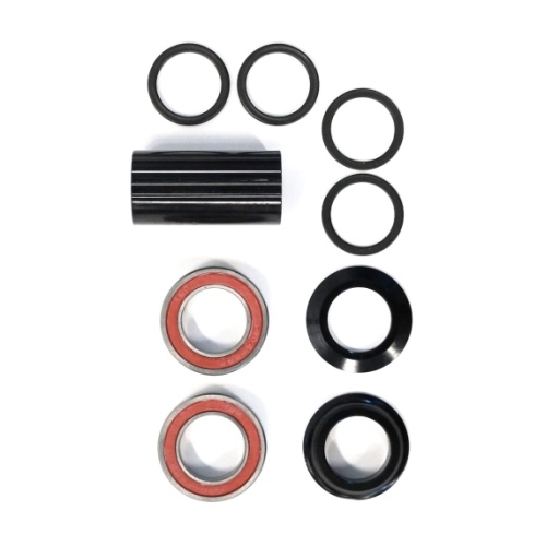 BOTTOM BRACKET SET - For 22mm, Spanish Type, Does NOT Include Spindle, With Sealed Bearings, Set of 8 Pieces, BLACK