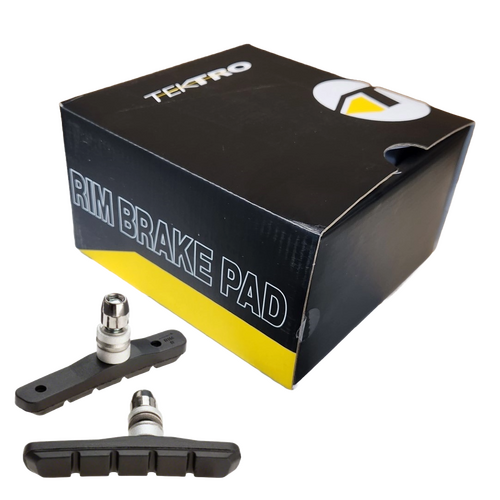 Brake Shoes,  WORKSHOP BOX, L72mm, black for V-brakes, with threaded posts, BOX qty 25 Pairs, Quality Tektro part,  compare with item 8102BULK