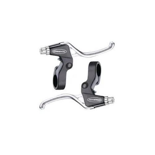 Tektro Jr Brake Levers(Pair) - V-Brake & Twistgrip, Alloy, Black & Silver