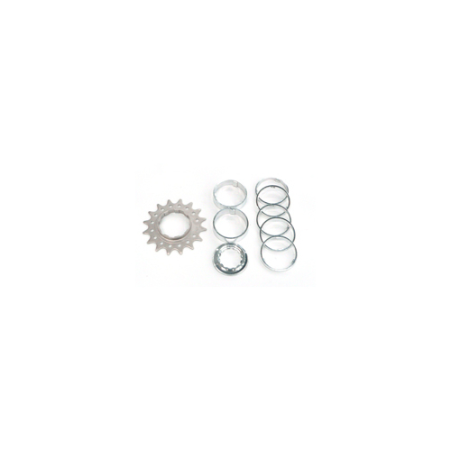 CONVERSION KIT - Single Speed, FLANGED CR-MO Drive Ring, 16T Lock Ring & Alloy Spacers (7 Spacers + Lockring)