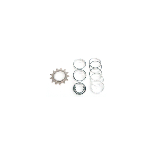 CONVERSION KIT - Single Speed, FLANGED CR-MO Drive Ring, 13T Lock Ring & Alloy Spacers (7 Spacers + Lockring)