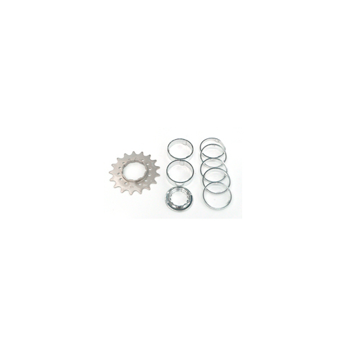 CONVERSION KIT - Single Speed, FLANGED CR-MO Drive Ring, 17T Lock Ring & Alloy Spacers (7 Spacers + Lockring)