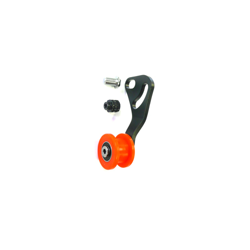 CHAIN TENSIONER - Single Speed, Alloy, BLACK/RED (Works with nutted & Q/R axles)